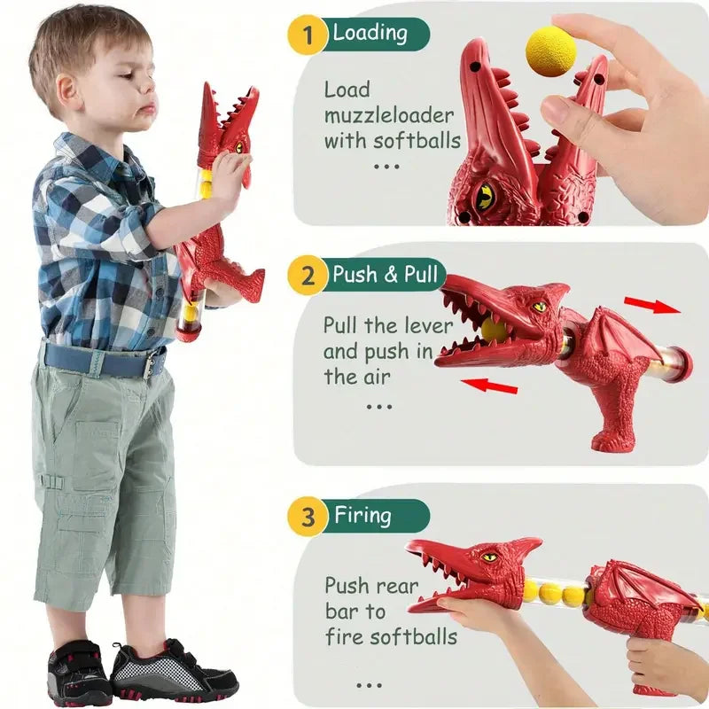 Dinosaur shooting toy gun children's EVA catapult soft bullet gun aerodynamic plastic soft bullet gun creative toy