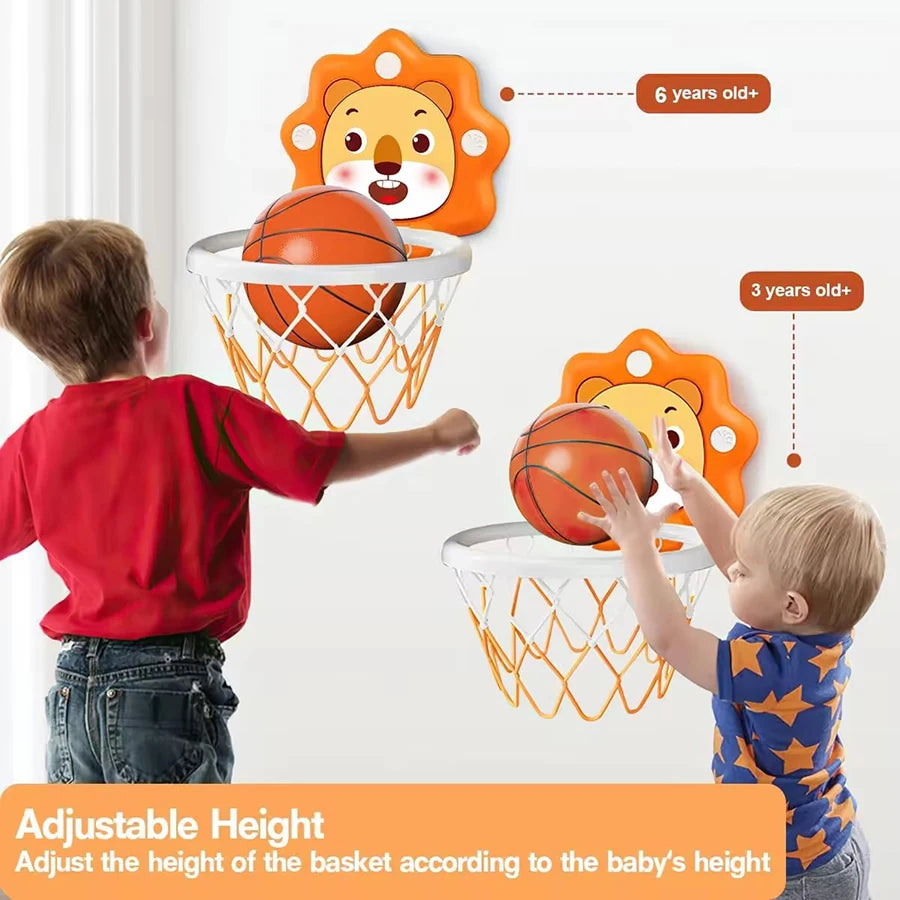 2026 New Children's Basketball Frame Indoor Shooting Hanging Baby Basketball Stand 1-5 Year Old Baby Home Ball Toy No Punching